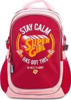 BAAGL Schulrucksack mit Poncho Supergirl STAY CALM