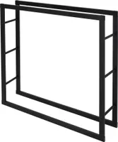 ML-Design Kaminholzregal aus Metall, 100x100 cm, Schwarz, Innen/Außen, Brennholzregal Holzaufbewahrung aus beschichtetem Stahl