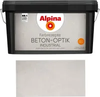 Alpina Innenfarbe Beton-Optik 3 L Basis und 1 L Finish, Hellgrau matt