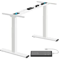 ALLDREI AD2 höhenverstellbarer Schreibtisch, elektrisch stufenlos Höhenverstellung, mit 4 Speicher-Steuerung, 2 Motoren, 2-Fach-Teleskop (Weiß)