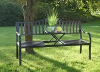 Metall-Gartenbank 2in1 mit integriertem Klapptisch