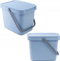 KADAX Abfallbehälter mit Deckel und Griff, Abfalleimer aus Plastik, Mülleimer für die Mülltrennung (Blau, 6L)