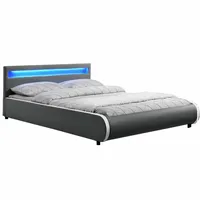 MOB, Manželská posteľ 160 cm - Krunt (s roštom a osvetlením)