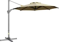 Outsunny parasol Ø298 cm parasol wspornikowy regulowany kąt parasola khaki
