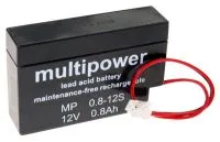 Multipower MP0,8-12 /12V 0,8Ah Blei Akku AGM mit JST-Stecker