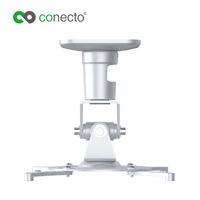 conecto® Universal Projektor / Beamer Halterung Deckenhalterung (neigbar, schwenkbar, Kabelmanagement) weiß,