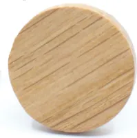 Möbelknopf Eiche massiv, Holzknopf rund, Schrankknauf Holz