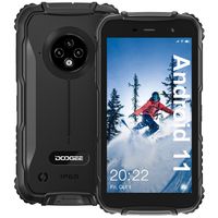 DOOGEE S35T 3GB 64GB Android 11 Outdoor Smartphone ohne Vertrag 4G Dual SIM Face ID IP68 Handy, Schwarz