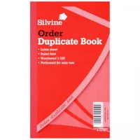 Silvine - Duplikat 400 Seiten Liniertes Orderbuch (6-er Pack) SG13898 (21 cm x 12,7 cm) (Rot)