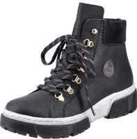 Rieker Damen Schnürboots Stiefeletten Reißverschluss X8633, Größe:37 EU, Farbe:Schwarz