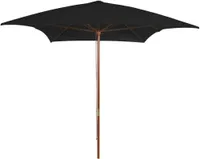 vidaXL Sonnenschirm mit Holz-Mast 200x300 cm Schwarz