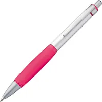 10 Kugelschreiber / aus Metall / Farbe: silber-pink
