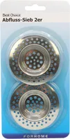 Abflußsieb 2er Set 7 cm verchromt