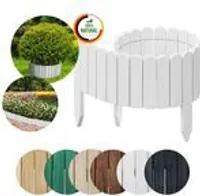 Floranica Rollborder Flexibler Holzzaun 100 x 20 cm Weiß Beeteinfassung Deko für Gartenzaun Rasenkante Umzäunung Gartenzaun für Rasenflächen