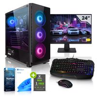 Megaport Komplett Set Gaming PC Challenger AMD Ryzen 5 - 24" Monitor - GTX1650 4GB - 16GB RAM - 500GB M.2 SSD - Windows 11 - 22-DE