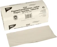 PAPSTAR Papierhandtücher 25 x 23 cm natur Zick Zack V-Falz 1-lagig | Packung (250 Blätter)