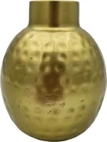 Vase Gold Metall Dekovase Blumenvase modern Hammerschlag  Modell 3