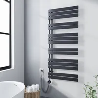 Meykoers Heizkörper Elektrisch mit Thermostat, Badheizkörper Anthrazit 140x60cm Handtuchtrockner mit 800W Heizstab für Bad Handtuchwärmer und Heizung
