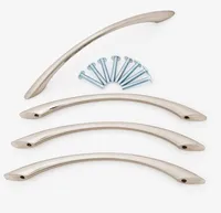 Möbelgriffe 4er Set nickelmatt Lochabstand 128 mm Möbelgriff Möbelknauf Schrank Griff Griffe