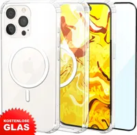 Handy Hülle MagSafe für APPLE IPHONE 15 PLUS PRO (6,7") Hülle Schutzhülle Case Premium Schutz Magnetisches klar transparent Etui - Displayschutzglas für das Telefon im Set