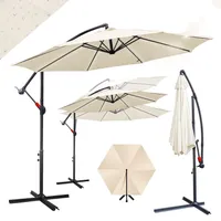 karpal 3m-3.5m Sonnenschirm Neigbar Ampelschirm Balkonschirm Marktschirm UV40+ Gartenschirm,Beige,3m