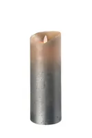 Sompex Flame LED Echtwachskerze Sand metallic 8x23cm