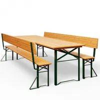 Pivný set PRAKTIK s operadlami, 170cm, hnedá