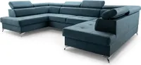 Ecksofa Mit Schlaffunktion 350cm/82cm/202cm blau MADRYT Super Vena 12
