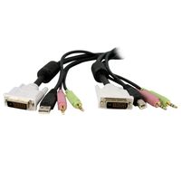 Kabel przełącznika KVM STARTECH.COM 1,8 m 4 w 1 USB Dual Link DVI-D z audio i mikrofonem