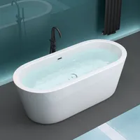 Mai & Mai Freistehende Badewanne 180x80cm AcrylWanne 2 Personen Standbadewanne Ablaufgarnitur V511
