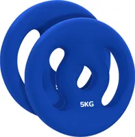 SPORTNOW 2er-Set Hantelgewichte, 2 x 5 kg Gewichte, Hantelscheiben-Set, Gewichtsscheiben für 2,5 cm Hantelstange, Ø 30 mm Bohrung, Blau