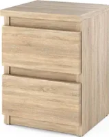STIV Möbel | Nachttisch, Nachtschrank mit 2 Schubladen, Eich Sanoma, H40cm B30cm T30cm, Lieferung GRATIS