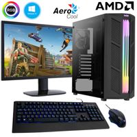 Gaming PC - AMD Ryzen 5 5600G 6 Core x 4,2GHz - 27" Monitor - 16GB RAM - 1TB M.2 NVMe - Radeon Grafikeinheit - Gamer Komplett PC- Echtglas Seitenteil - Aerocool