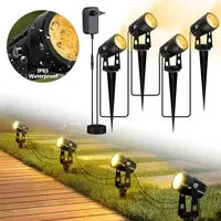 Gartenstrahler Mit Erdspieß 4er Pack, Garten Strahler Led Außen Wasserdicht, Gartenbeleuchtung Mit Strom Warmweiß 3W Für Garten Terrassen Beleuchtung