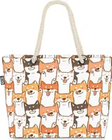 VOID Shiba Inu Hund Cartoon Strandtasche Shopper 58x38x16cm 23L XXL Einkaufstasche Tasche Reisetasche Beach Bag