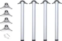 Tischbeine höhenverstellbar Edelstahl Optik 4er Set durante® TFD23 Höhe 710 mm inkl. Befestigungsmaterial Möbelfüße Metall Tischfüße
