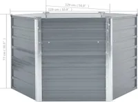 vidaXL Garten-Hochbeet Verzinkter Stahl 129x129x77 cm Grau