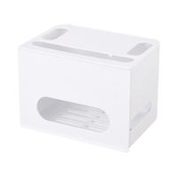Zwei Schichten Router Aufbewahrungsbox Wärmeableitung Kabel Organizer Handy-Stützschlitz Anti-Staub für Desktop-Haushalts-Handy-Drähte Farbe Weiß