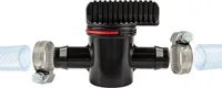 tecuro Schlauchverbinder mit Absperrhahn Ø 11 mm, mit Edelstahlschlauchschellen - Nylon schwarz