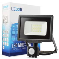 LED-2B MHC Außen Strahler Flutlicht 20W 1600lm 230V, Aussenlampe mit Bewegungsmelder LED Wasserdicht Fluter Kaltweiß, Superhell Energiesparende Außenbeleuchtung