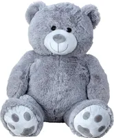 Riesen Teddybär Kuschelbär XXL 100 cm groß weiß/grau Plüschbär Kuscheltier samtig weich