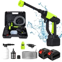 Akku Hochdruckreiniger, 45 Bar Tragbarer Hochdruckreiniger mit 1500mAh Akku, 6-in-1 Düse, 5M Schlauch für Auto, Terrasse, Garten, Zaun, Pool