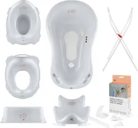 Babywanne, Sitz, Ständer, Schemel, Topf, Toilettensitz, Abfluss – Grau