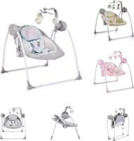 Babywippe Swing+ mit Musikfunktion, regulierbare Lautstärke, Zeitschaltuhr grau