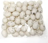72 Eier ca. 4cm Kunststoff Kiebitzeier weiß gesprenktelt Ostereier Wachteleier