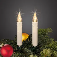 Lichterkette innen, 20 warm-weiße LED, Lichtlänge 570cm, Schaft weiß, Stecker