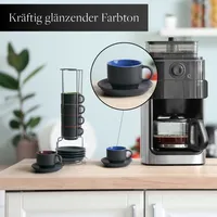 MIAMIO - 6 x 75 ml Espresso Tassen Außen Schwarz Innen Farbig (Bunt)