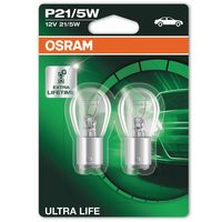2x OSRAM Autolampe P21/5W 5 Watt 12V Leuchte Birne Bremslicht BAY15d Ultra Life