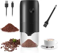 Kaffeemühle, Gewürzmühle, mit Edelstahl Schlagmesser, Keramikmahlwerk Unterwegs Einstellbarer Grobheit, Edelstahlschlagmesser