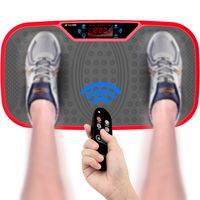 SportTronic Profi Vibrationsplatte 3D Wipp Vibrations Technologie, XXL Fläche: 68 x 38 cm, inkl. Trainingsbänder & Fernbedienung Rot